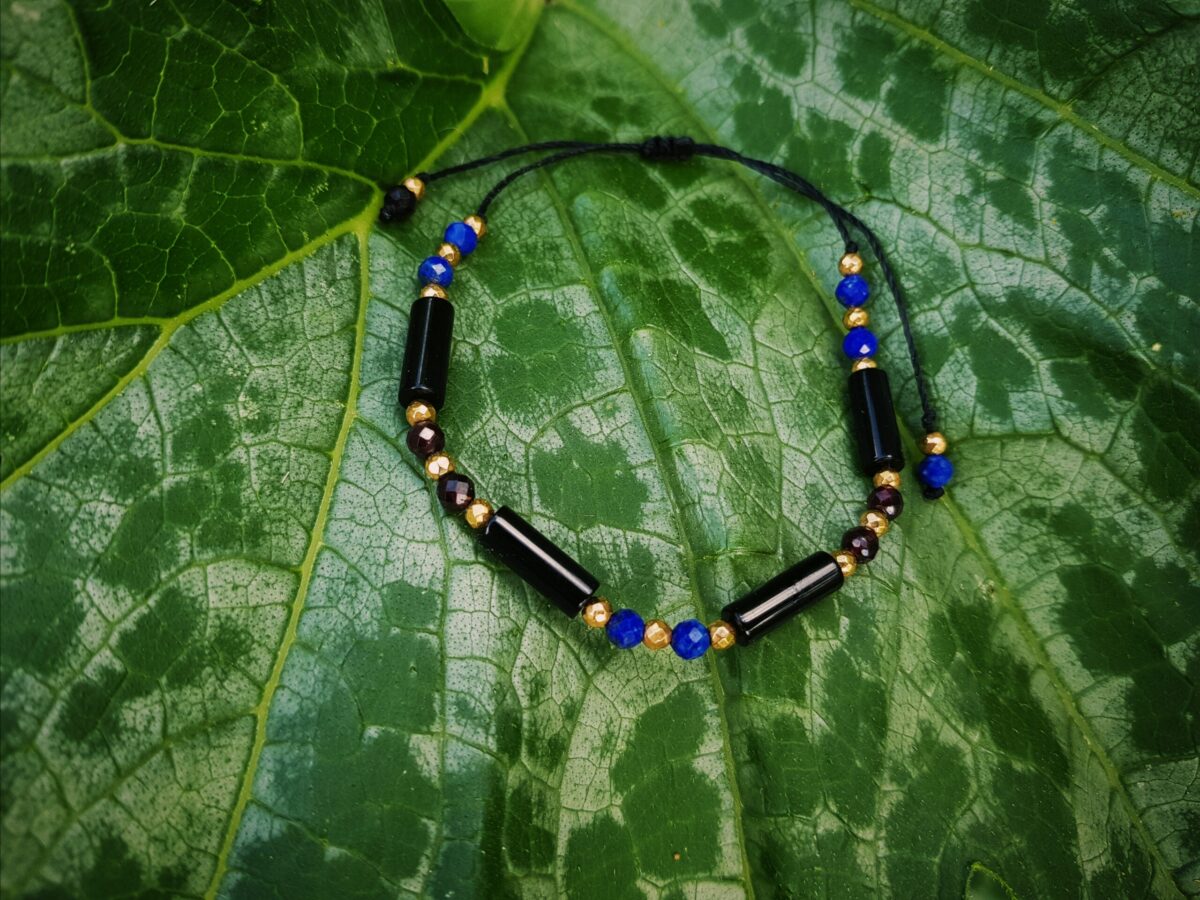 Bransoletka "Ochrona i Witalność" - Onyks, Lapis lazuli, Granat, Hematyt - obrazek 2