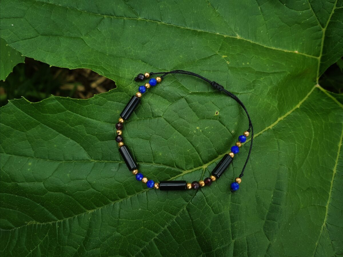 Bransoletka "Ochrona i Witalność" - Onyks, Lapis lazuli, Granat, Hematyt - obrazek 4