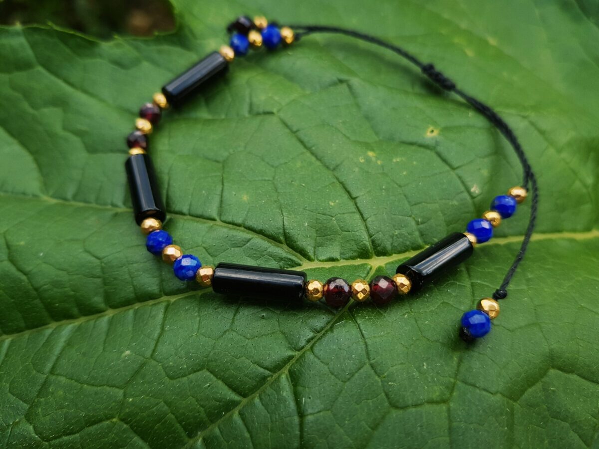 Bransoletka "Ochrona i Witalność" - Onyks, Lapis lazuli, Granat, Hematyt - obrazek 5