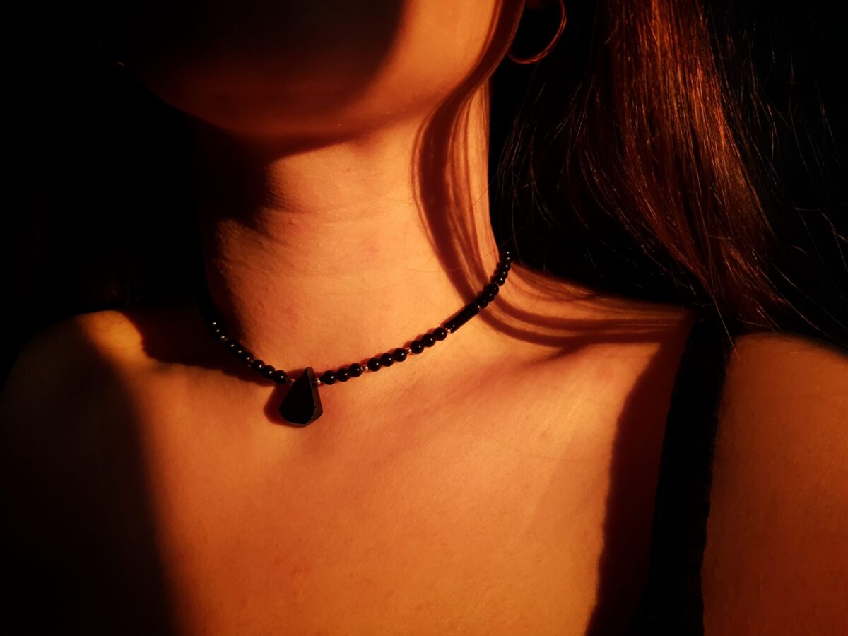 Naszyjnik ochronny - Turmalin, Obsydian, Onyks, Hematyt - obrazek 2