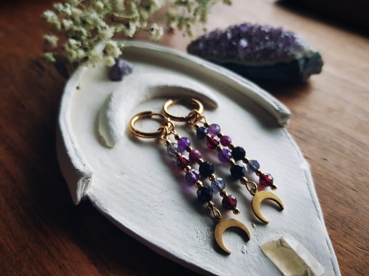 Bransoletka "Strażniczka z Kosmosu" - Turmalin, Iolit, Ametyst, Rubin, Granat, Onyks - obrazek 17