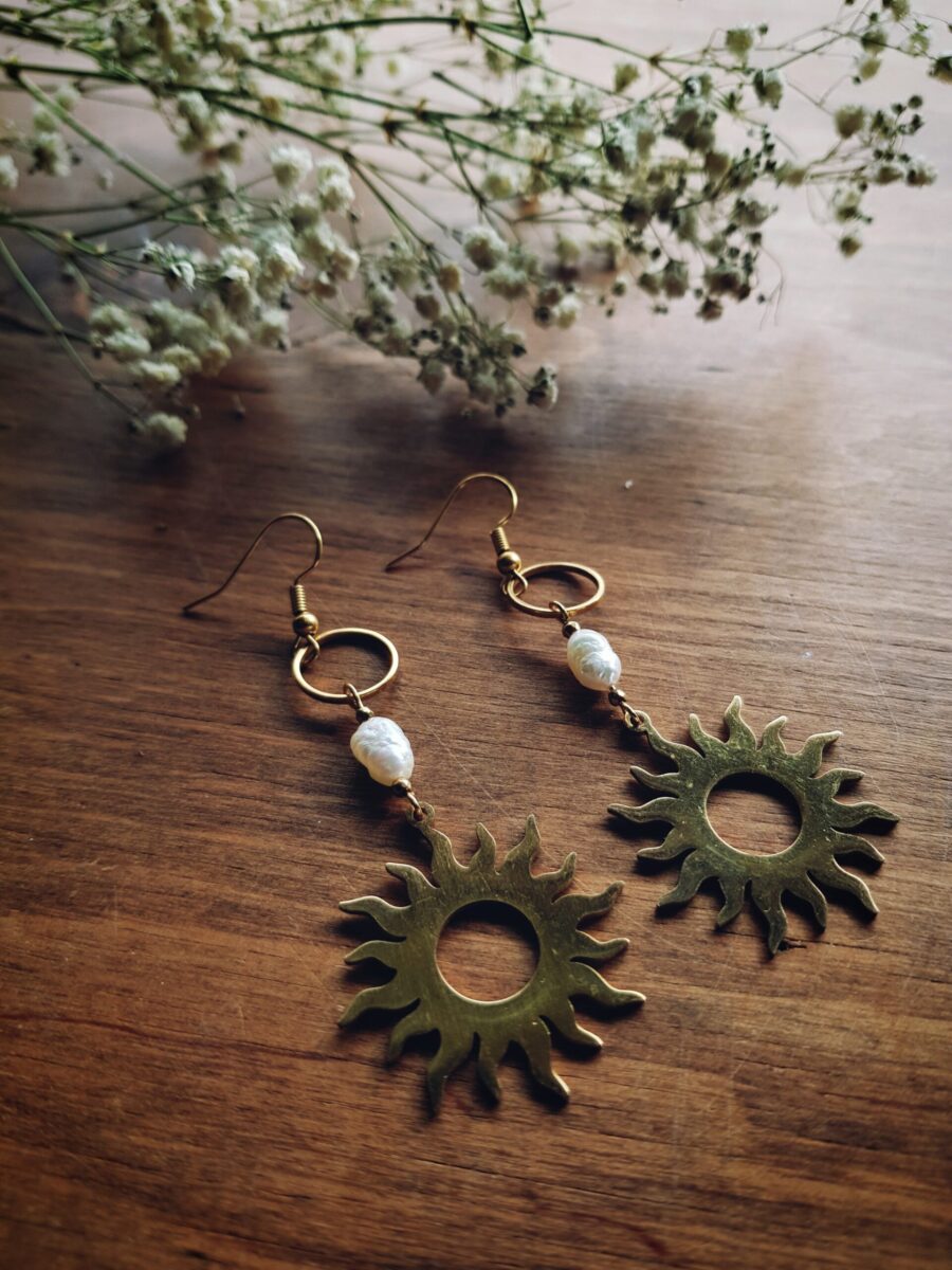 Kolczyki Słoneczne "Pełnia Życia" - Perły - obrazek 5