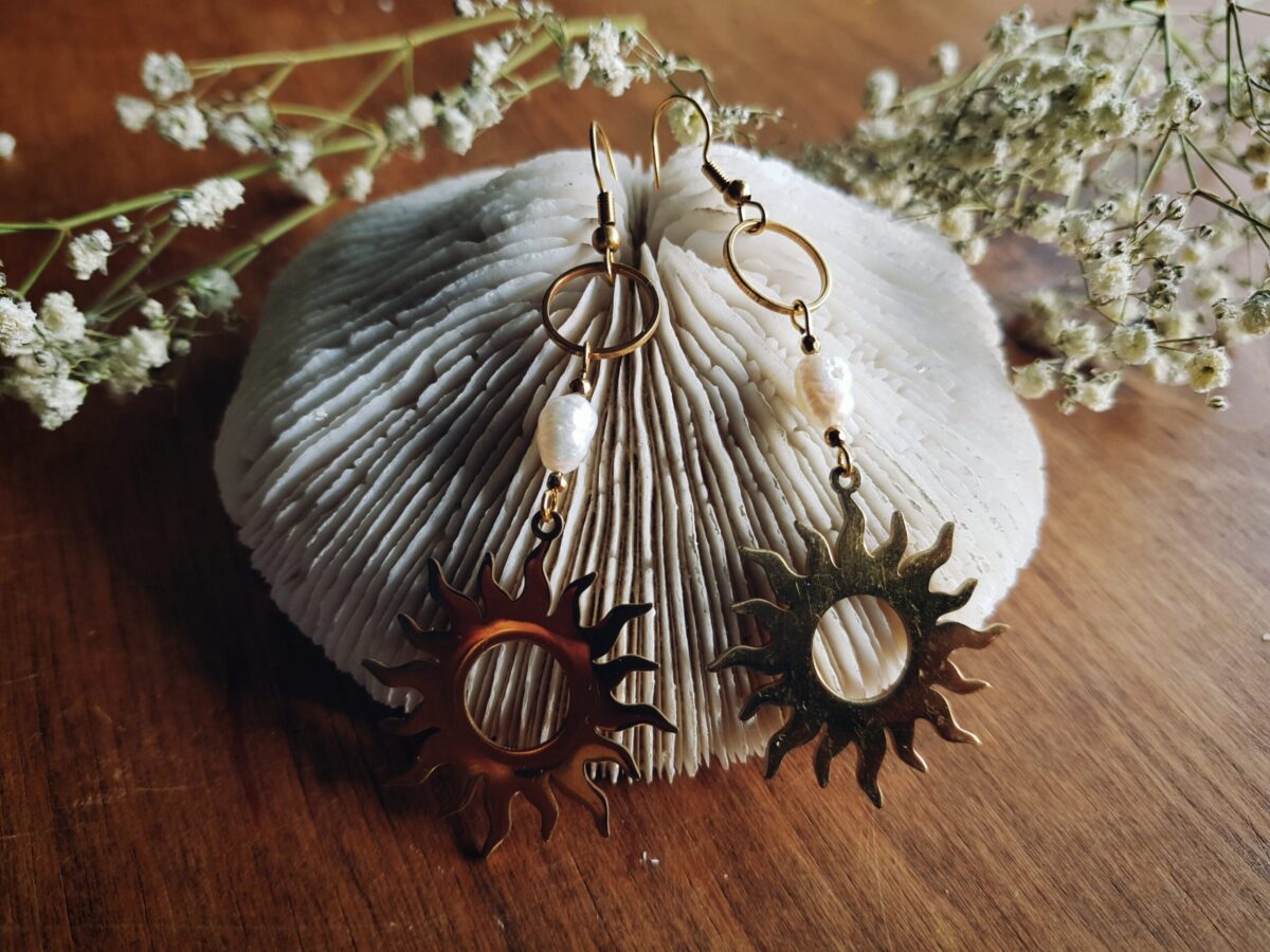 Kolczyki Słoneczne "Pełnia Życia" - Perły - obrazek 6