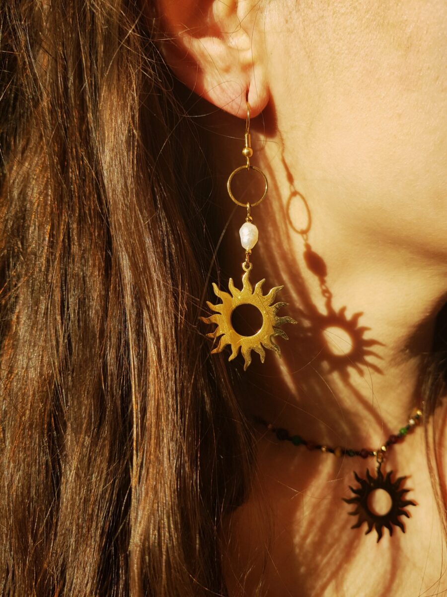 Kolczyki Słoneczne "Pełnia Życia" - Perły - obrazek 3