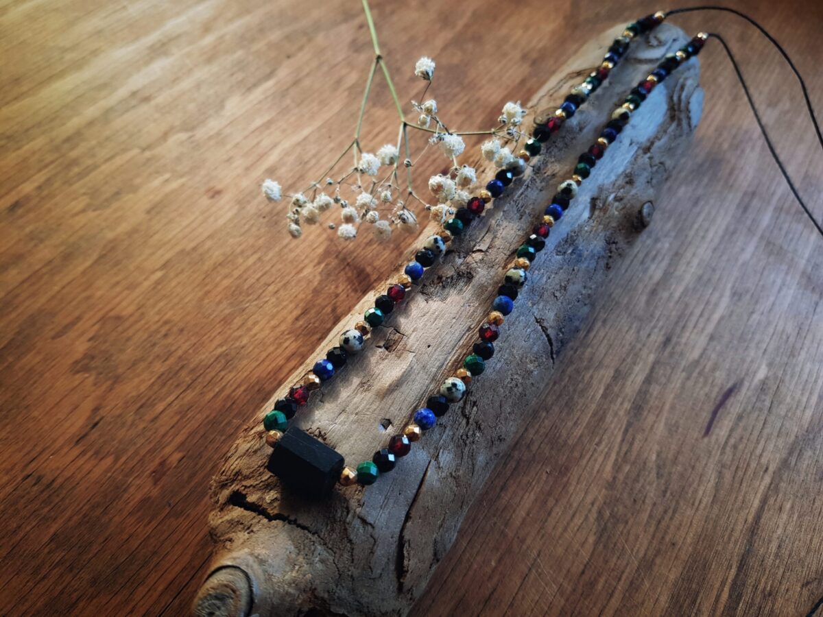 Naszyjnik "Ukojenie" - Turmalin, Granat, Jaspis, Malachit, Lapis lazuli - obrazek 6