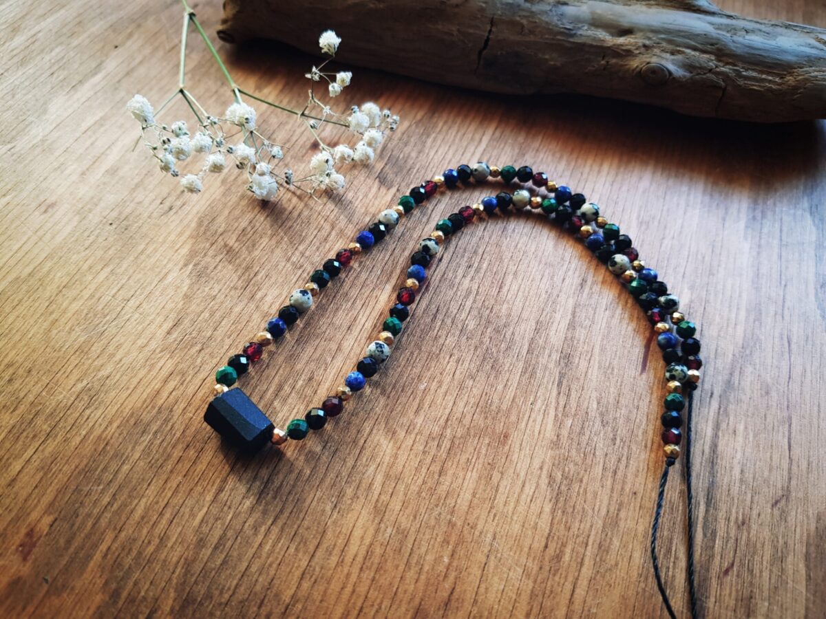 Naszyjnik "Ukojenie" - Turmalin, Granat, Jaspis, Malachit, Lapis lazuli - obrazek 7