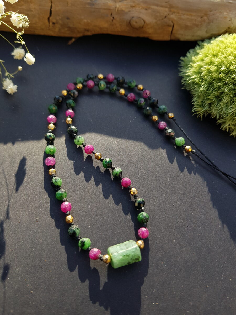 Naszyjnik "Transformacja” – Zoisyt, Rubin - obrazek 4