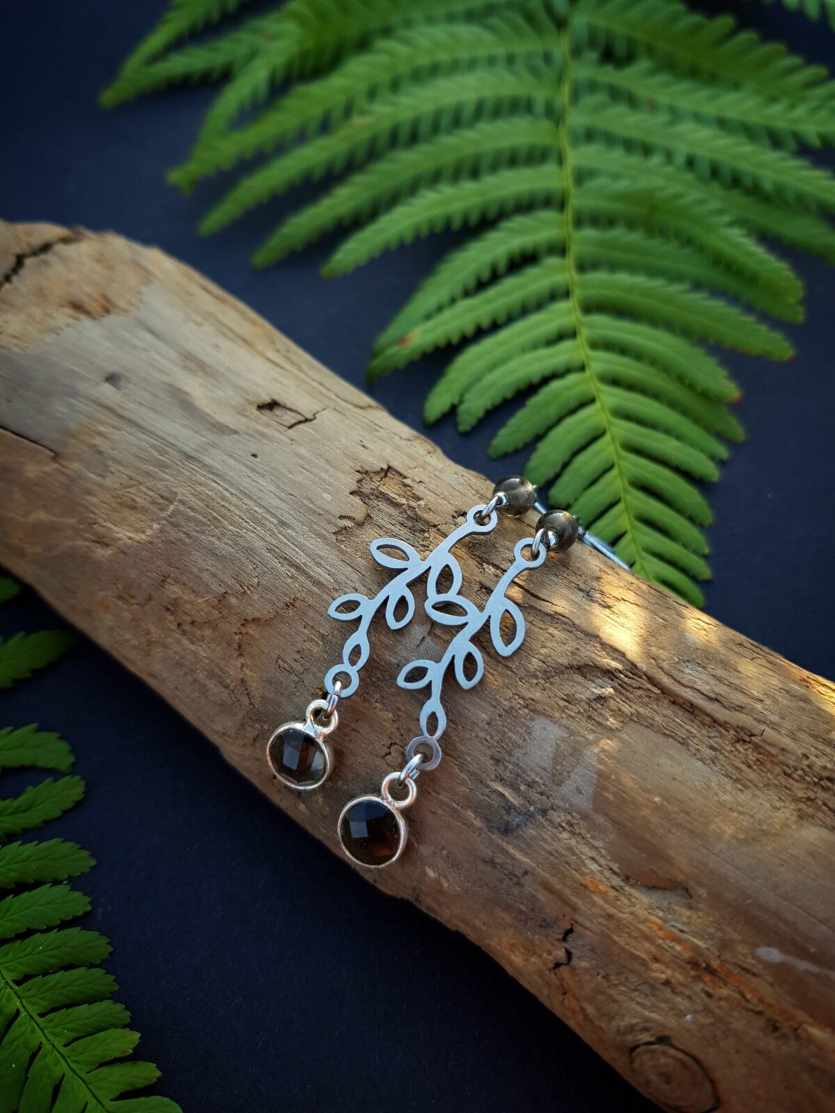 Kolczyki "Otwarcie na nowe" - Kwarc dymny - obrazek 6