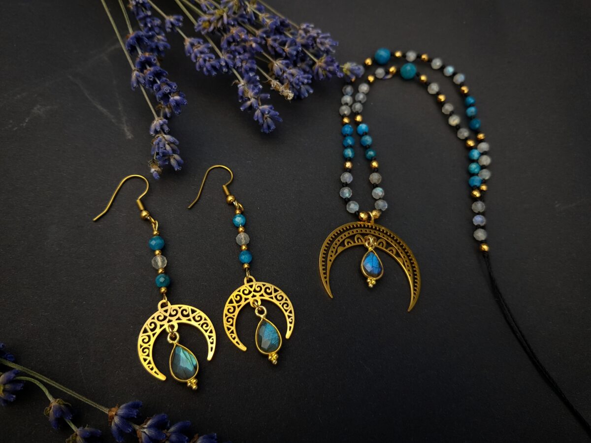 Komplet "Komunikacja ze Sobą" - Labradoryt, Apatyt