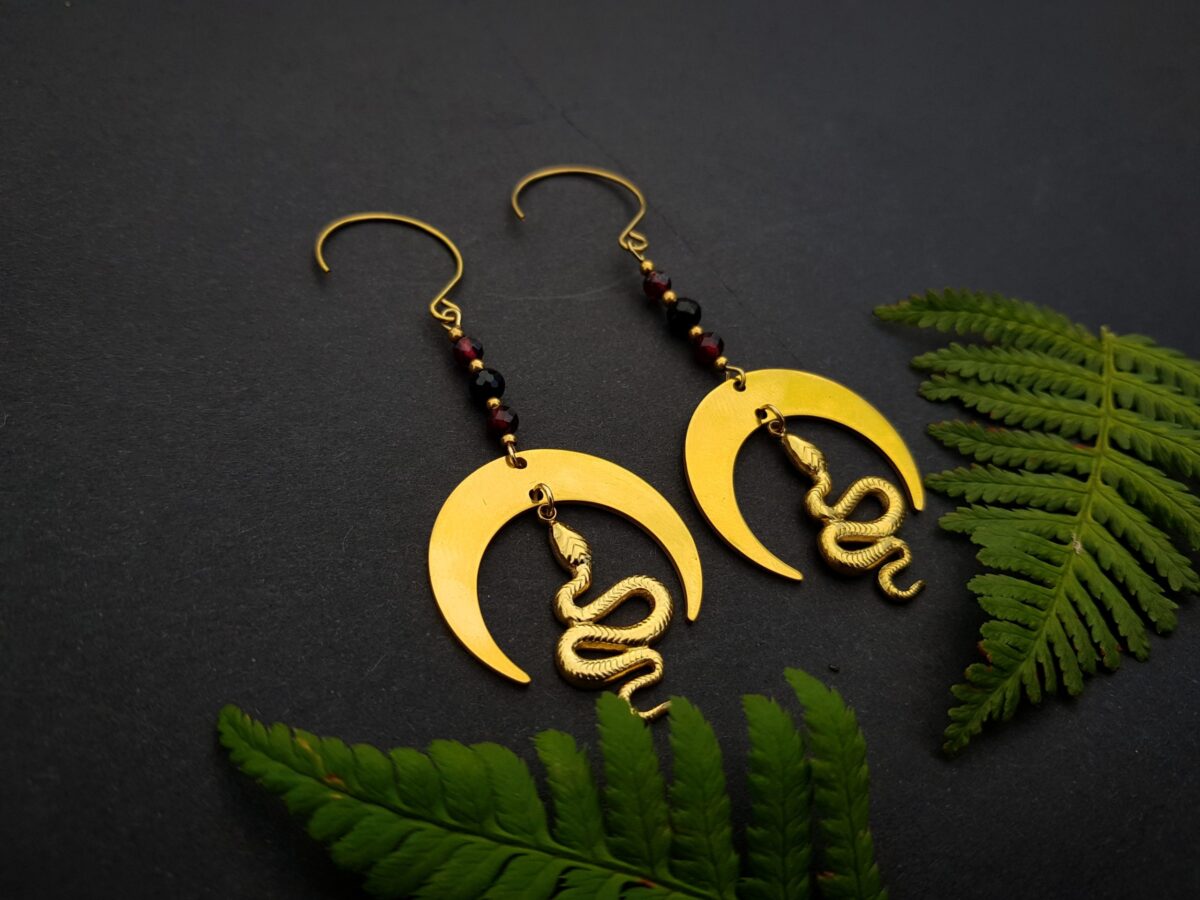 Kolczyki "Moc Kundalini" - Granat, Turmalin