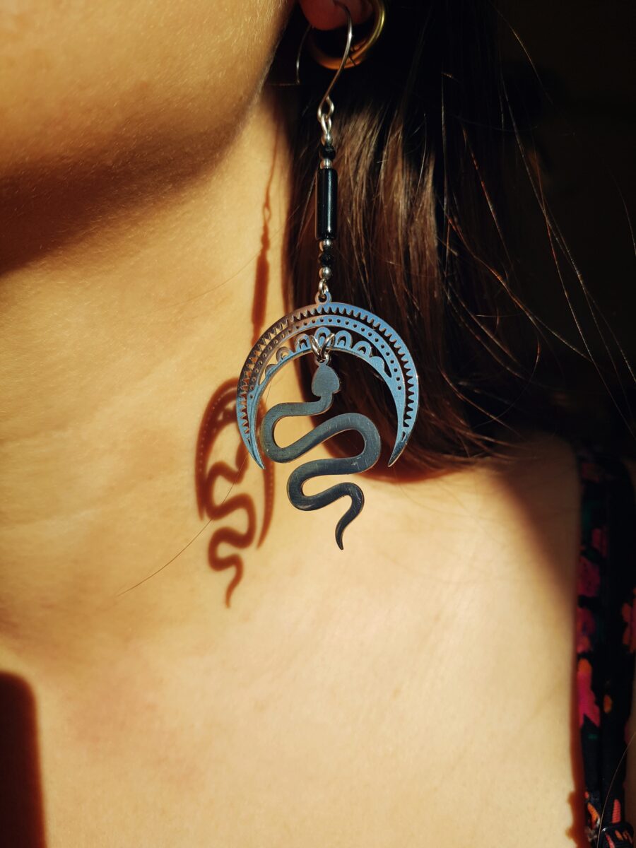 Kolczyki "Moc Kundalini" - Onyks, Turmalin