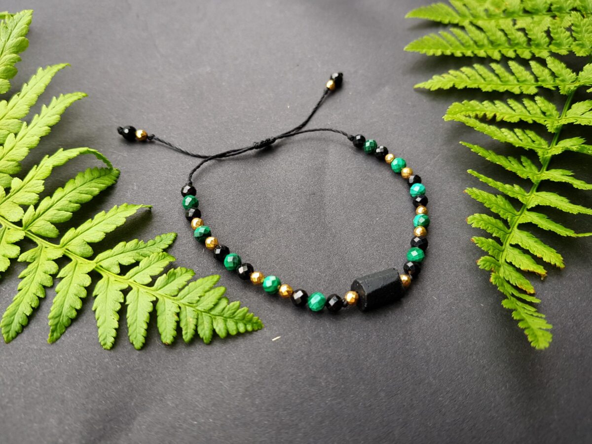 Bransoletka "Wewnętrzna Równowaga" - Turmalin, Malachit