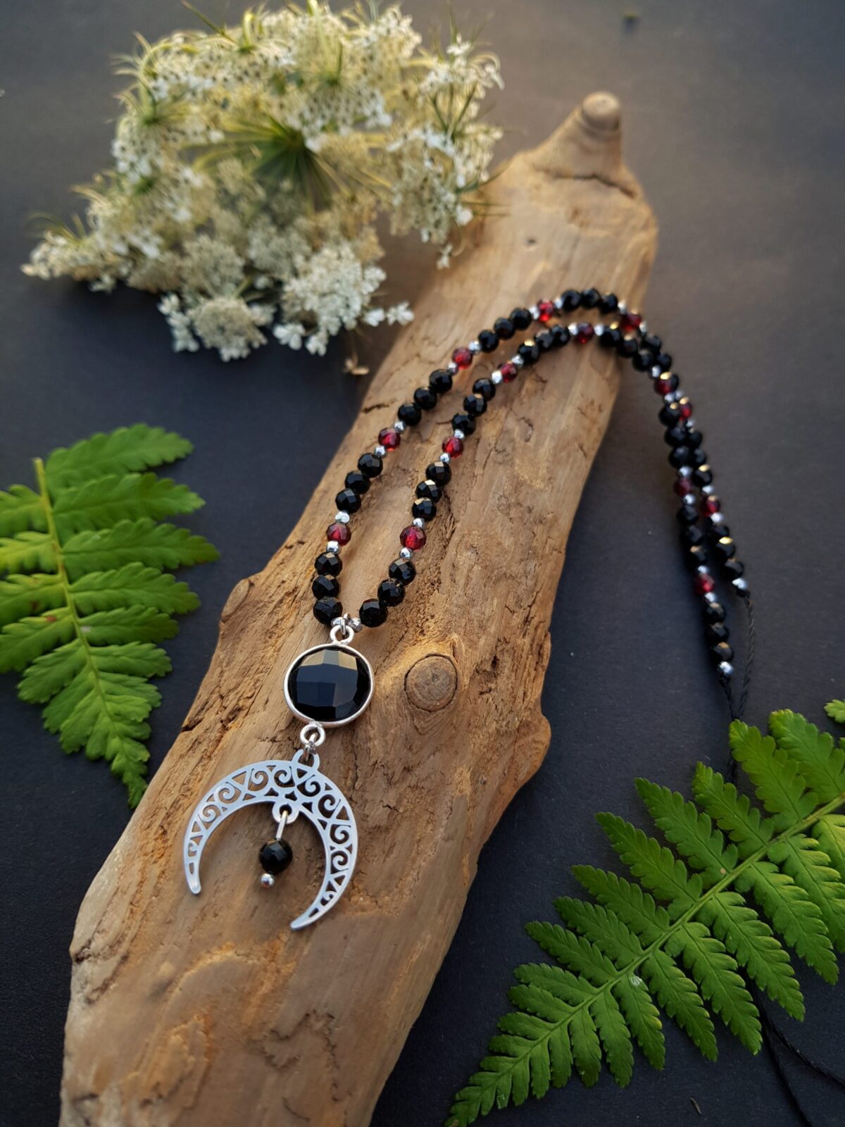 Naszyjnik "Amulet Ochronny" - Turmalin, Onyks, Granat - obrazek 8