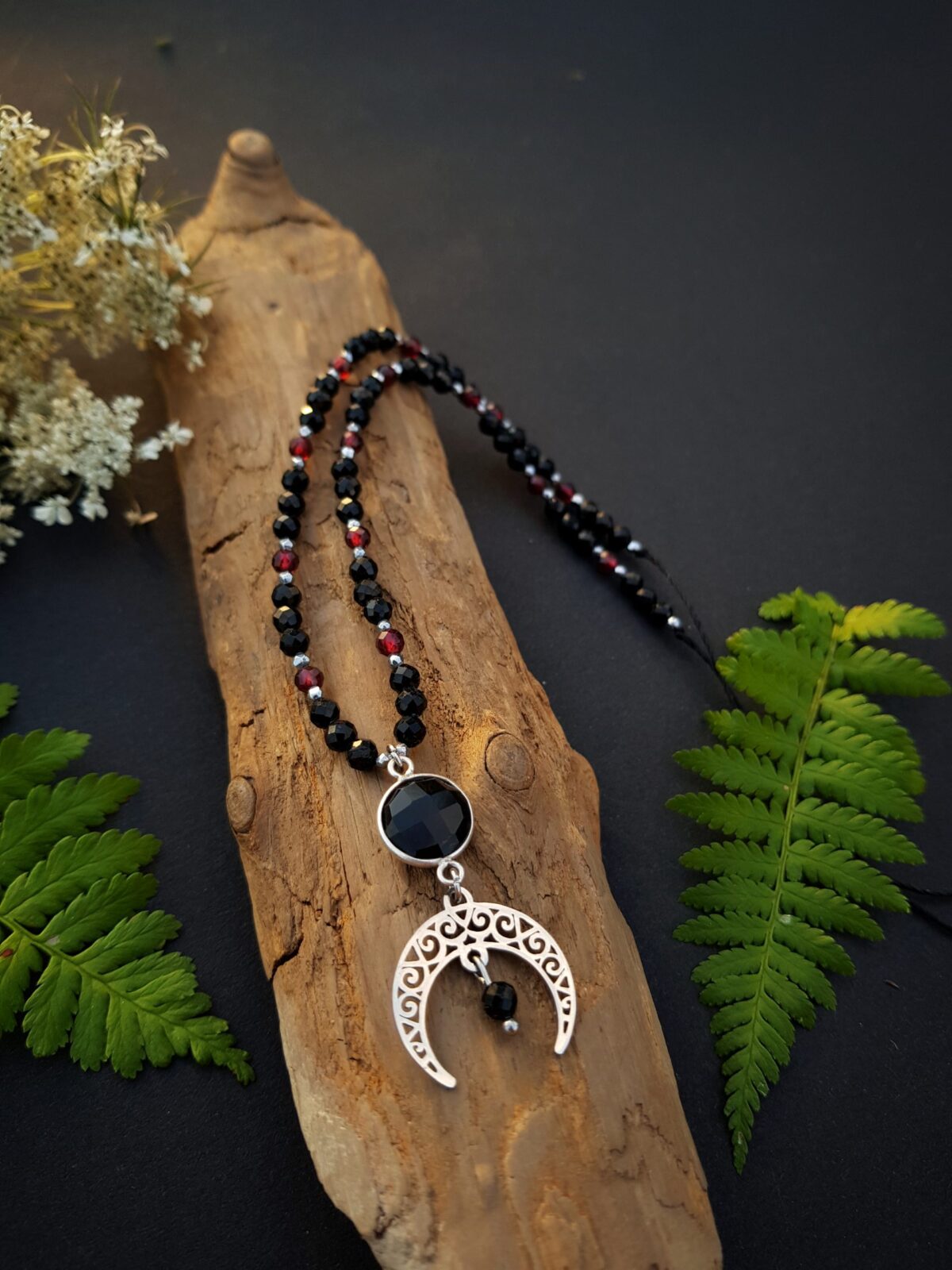 Naszyjnik "Amulet Ochronny" - Turmalin, Onyks, Granat - obrazek 7