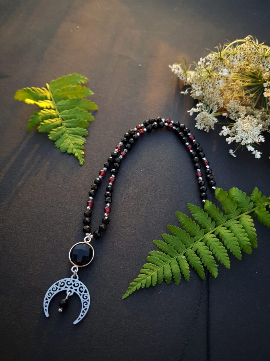Naszyjnik "Amulet Ochronny" - Turmalin, Onyks, Granat - obrazek 5