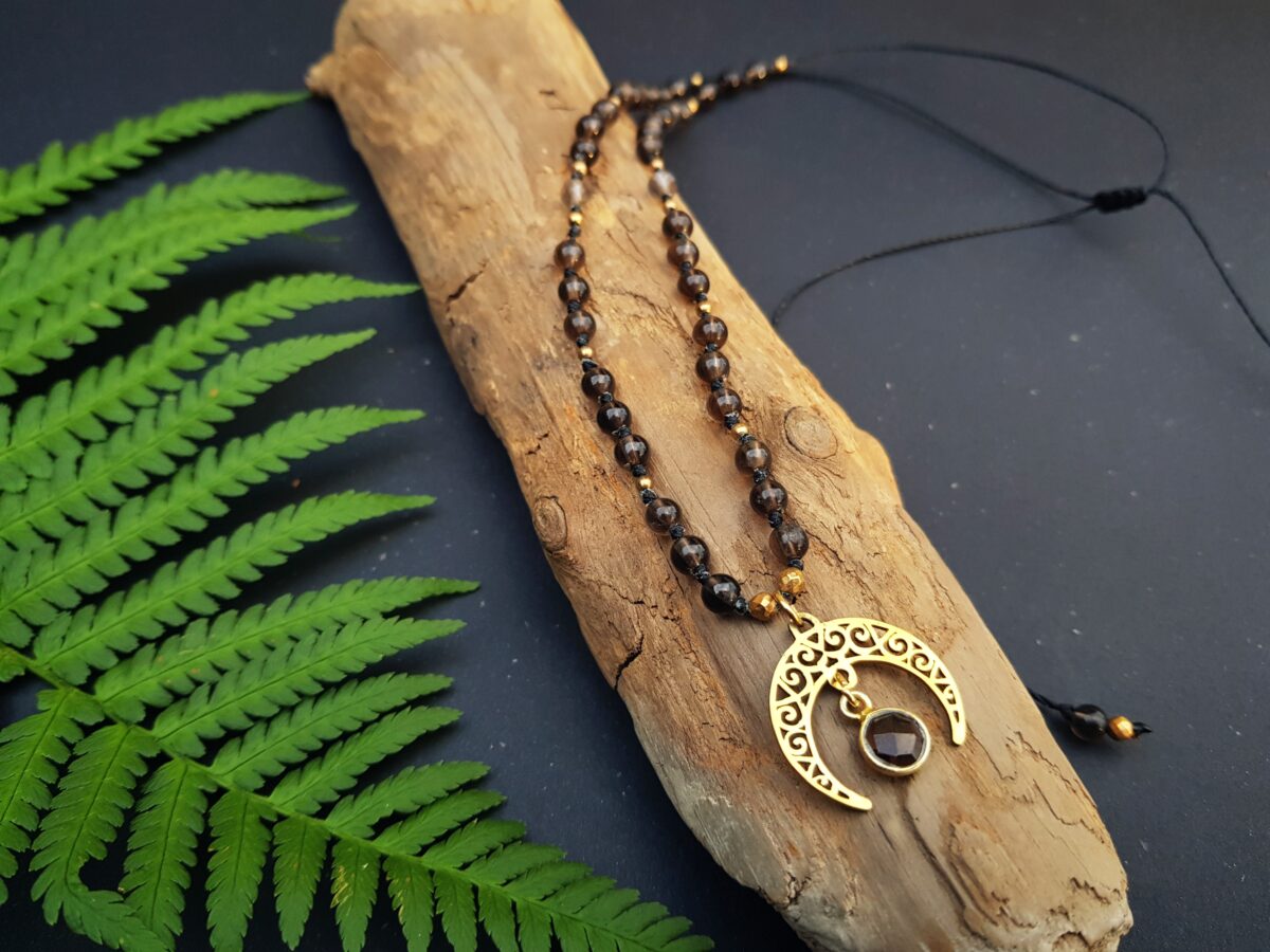 Naszyjnik "Lunula Zmiany" - Kwarc dymny - obrazek 6