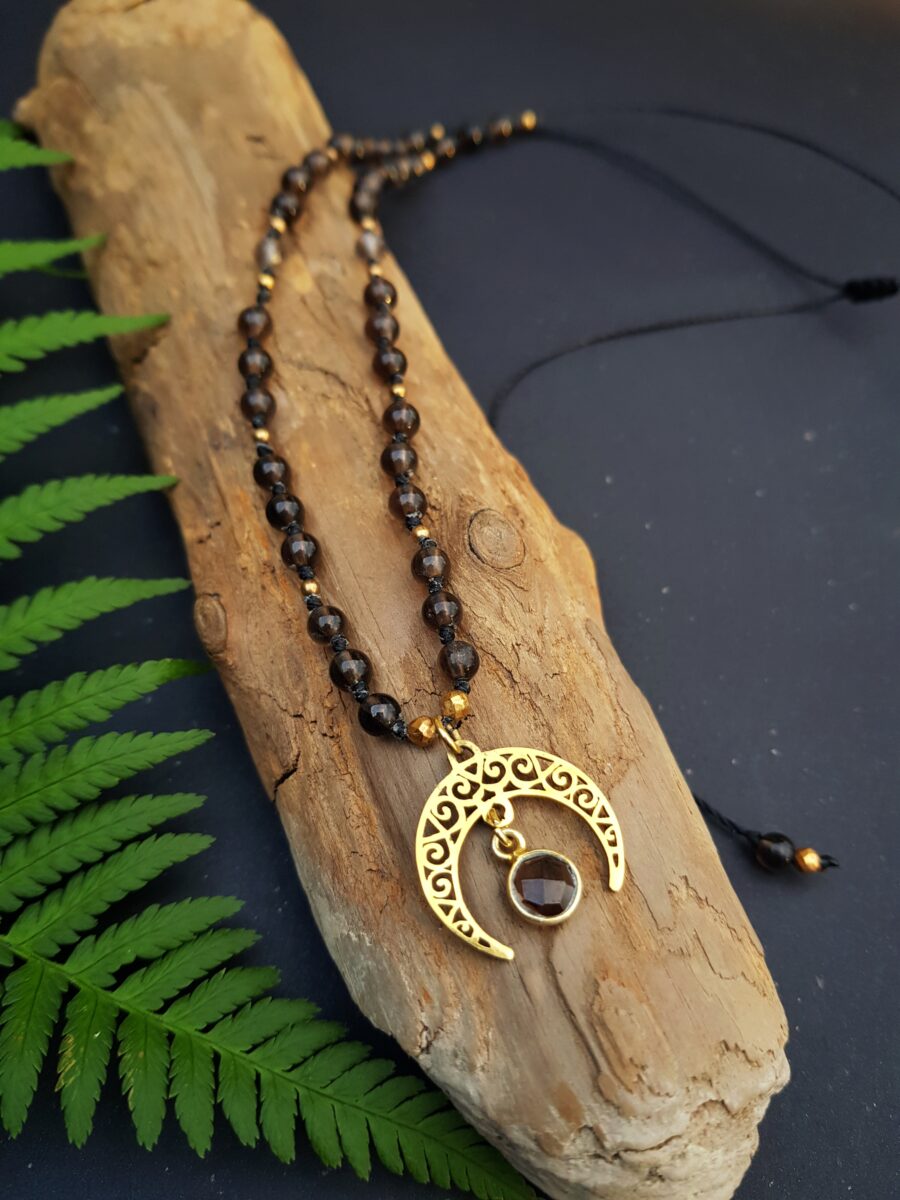 Naszyjnik "Lunula Zmiany" - Kwarc dymny - obrazek 5