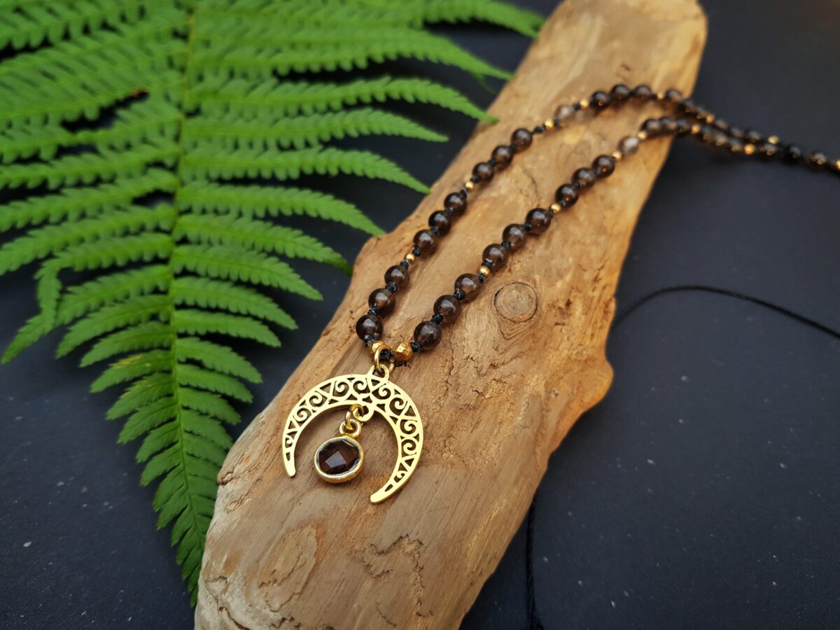 Naszyjnik "Lunula Zmiany" - Kwarc dymny - obrazek 9