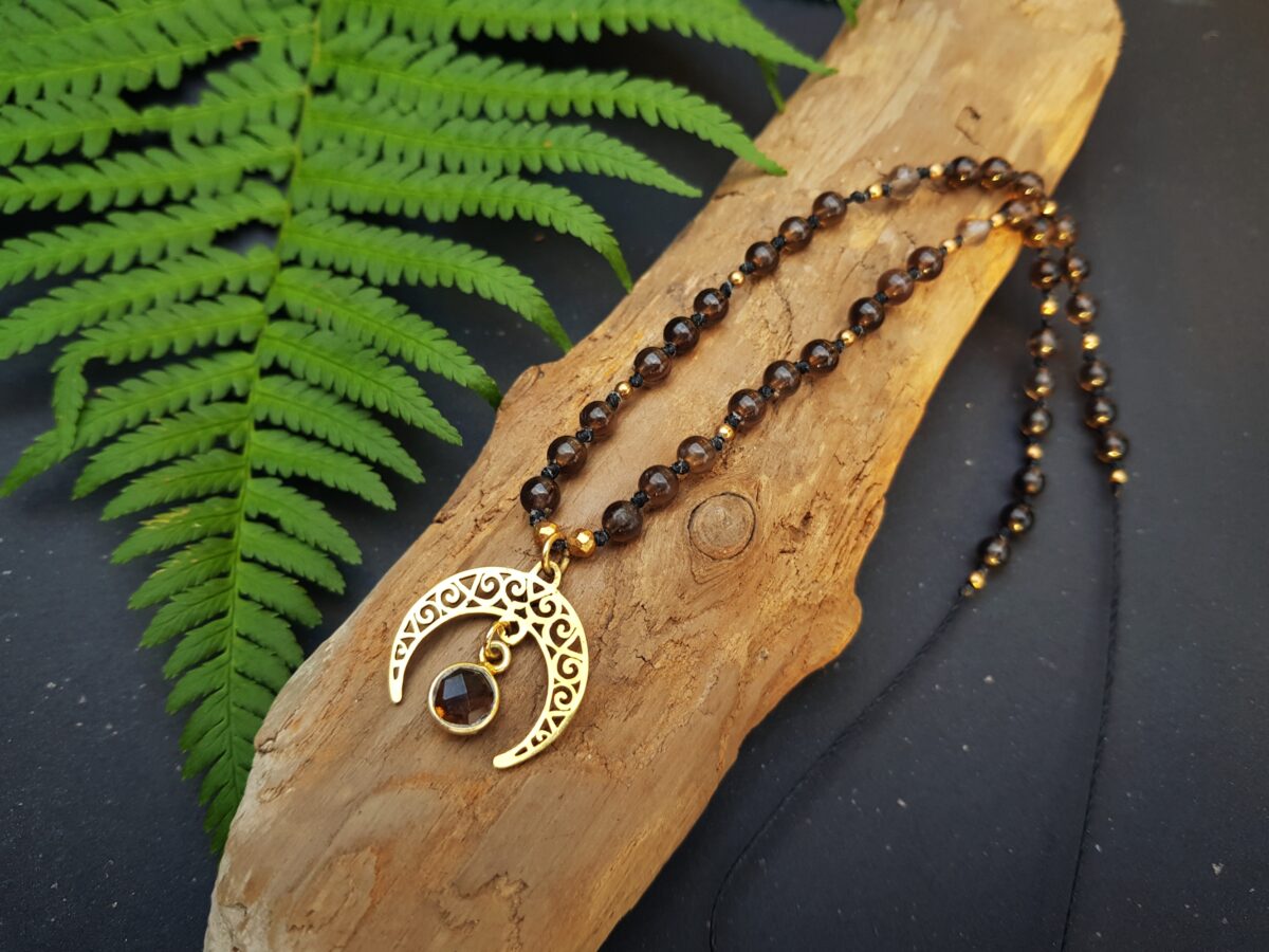 Naszyjnik "Lunula Zmiany" - Kwarc dymny - obrazek 7