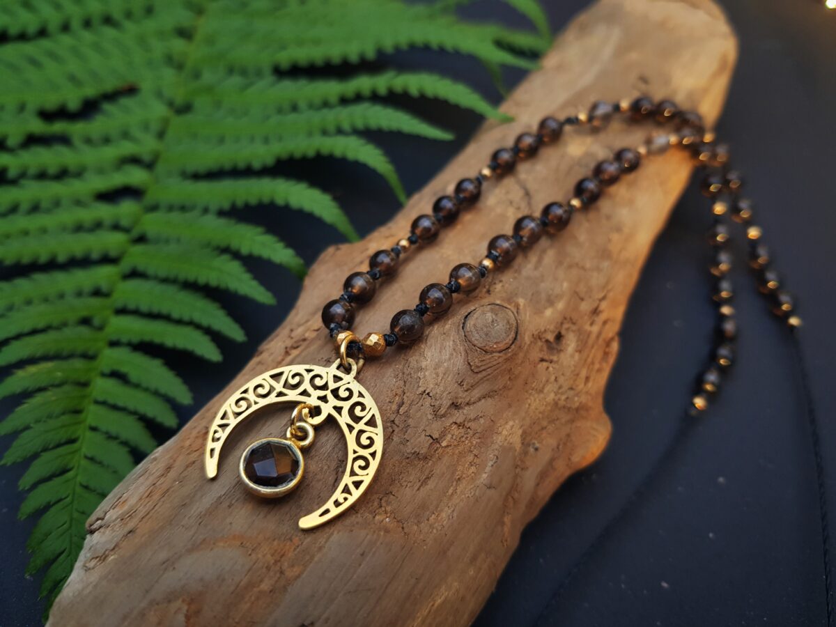 Naszyjnik "Lunula Zmiany" - Kwarc dymny - obrazek 8