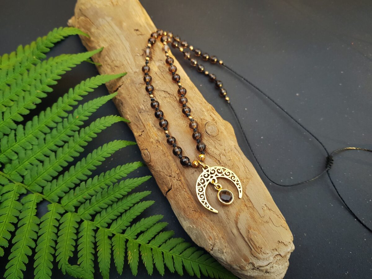 Naszyjnik "Lunula Zmiany" - Kwarc dymny - obrazek 10