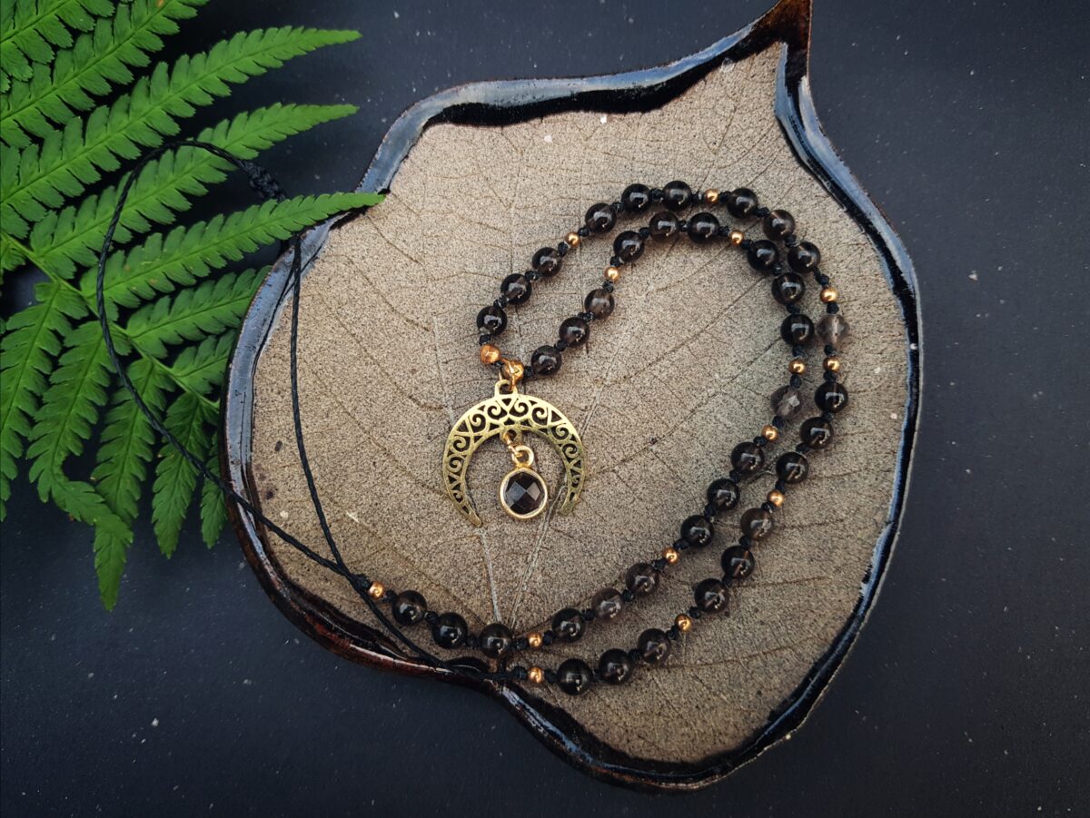 Naszyjnik "Lunula Zmiany" - Kwarc dymny - obrazek 4