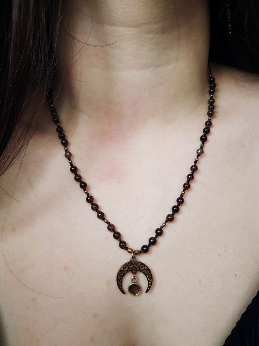 Naszyjnik "Lunula Zmiany" - Kwarc dymny - obrazek 2