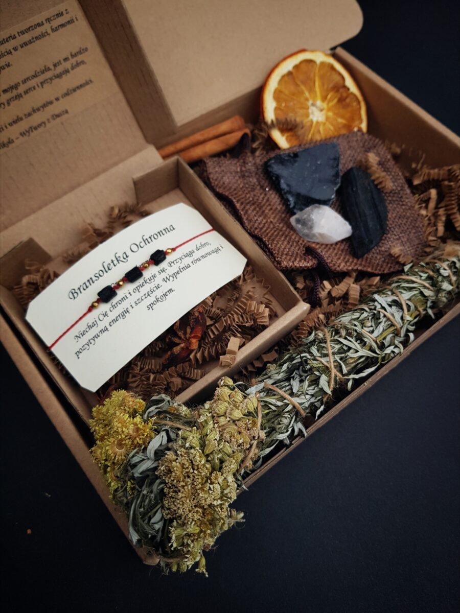 Mini Box Ochronny - Bransoletka z Turmalinami, Minerały w woreczku, Smużka kadzidlana - obrazek 7