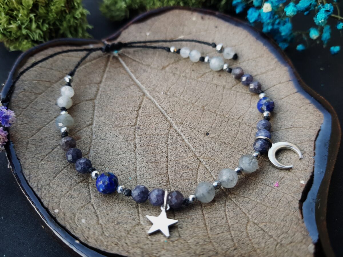 Bransoletka"Kosmos" - Labradoryt, Szafir, Lapis lazuli - obrazek 3