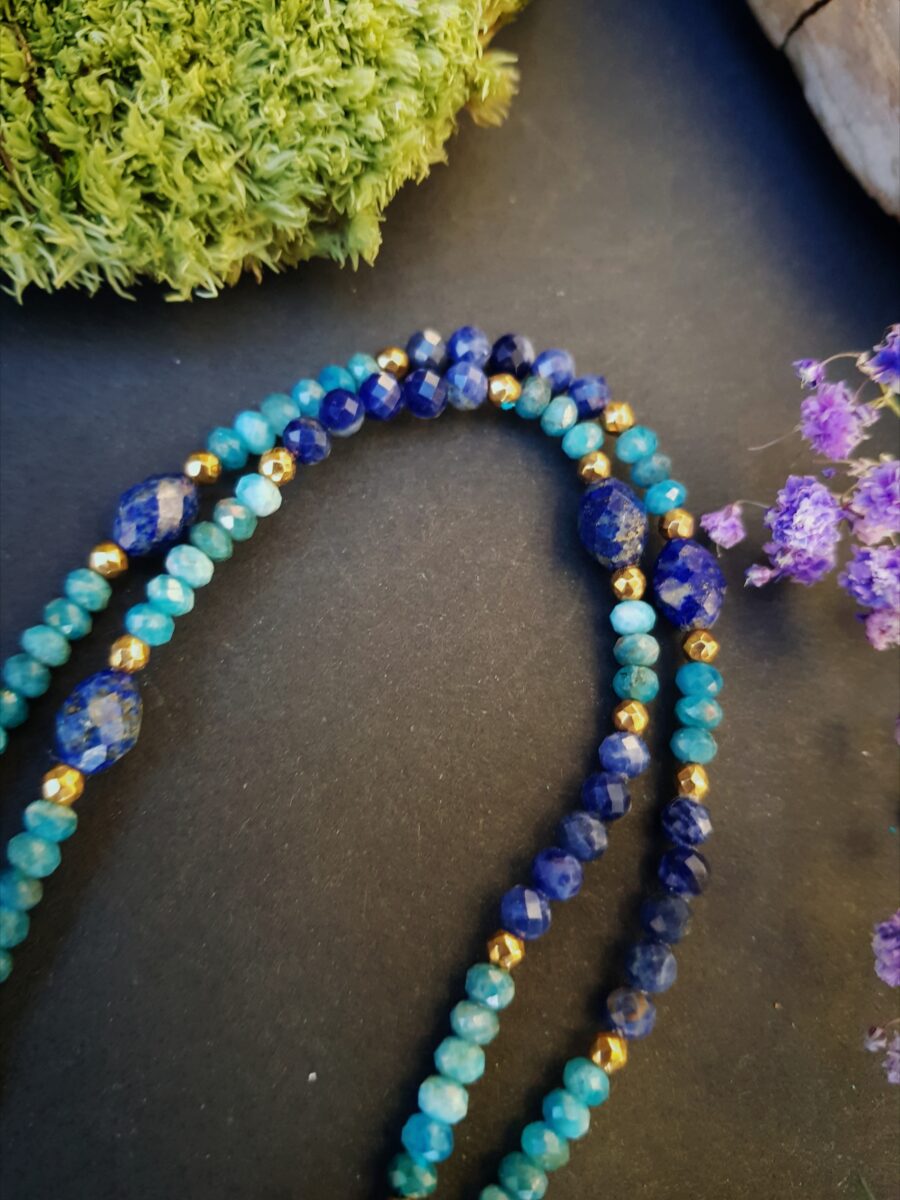 Naszyjnik "Drzewo Świadomości" - Labradoryt, Apatyt, Lapis lazuli - obrazek 3