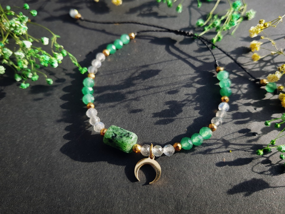 Bransoletka Równowagi Ciała i Ducha - Zoisyt, Labradoryt, Awenturyn