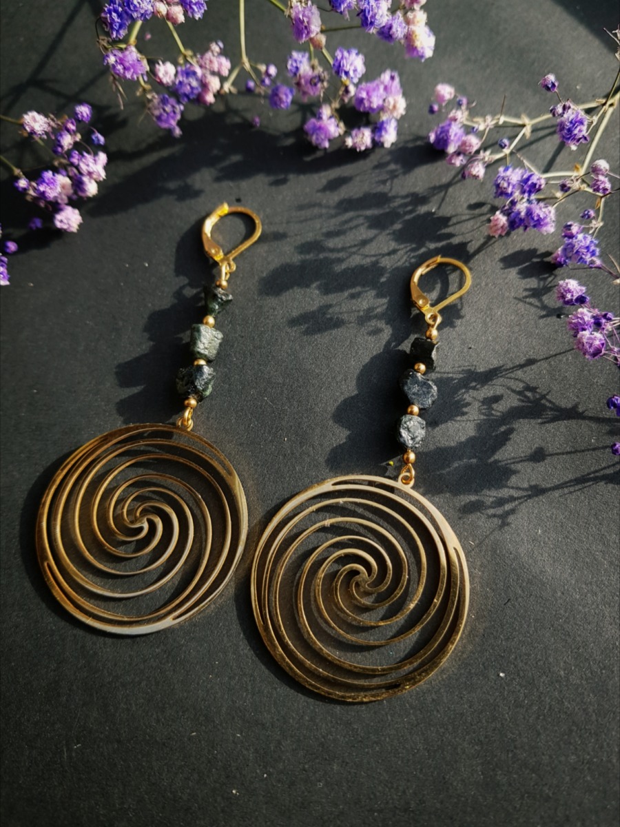 Kolczyki Wiedźmuszki - Turmalin czarny - obrazek 3