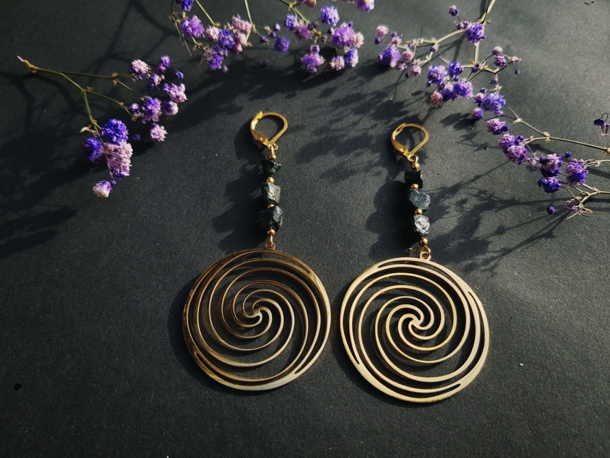 Kolczyki Wiedźmuszki - Turmalin czarny - obrazek 4