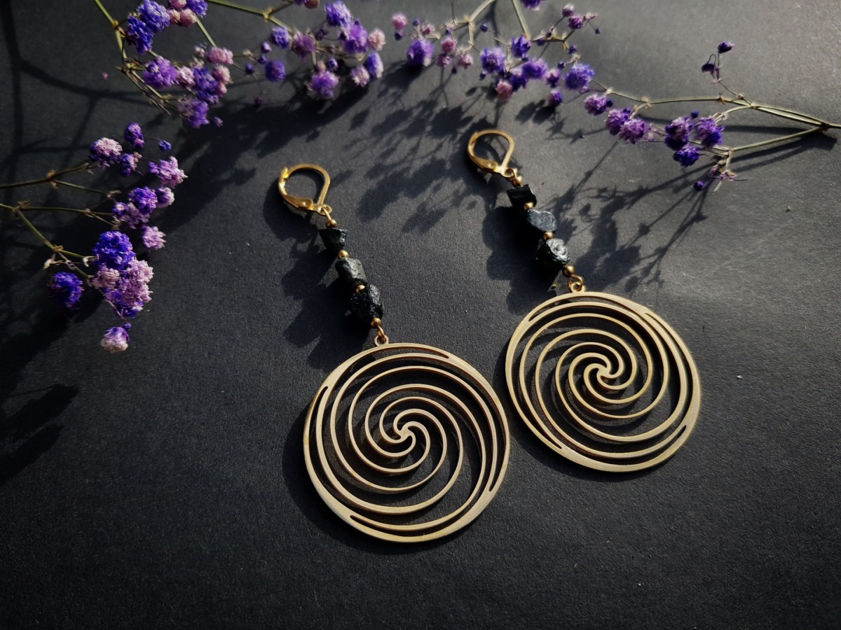 Kolczyki Wiedźmuszki - Turmalin czarny