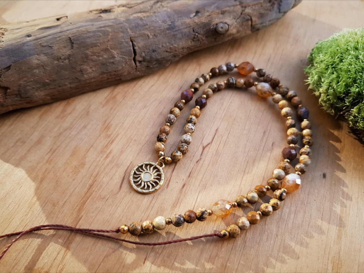 Naszyjnik "Motywacja" - Jaspis, Cytryn