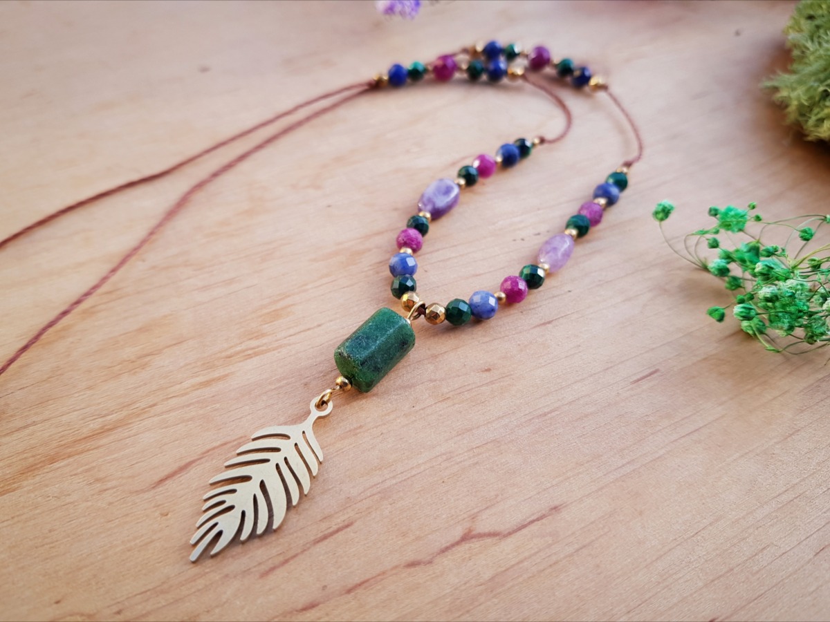 Naszyjnik Wewnętrznej Równowagi - Zoisyt, Malachit, Sodalit, Rubin, Sugilit - obrazek 3