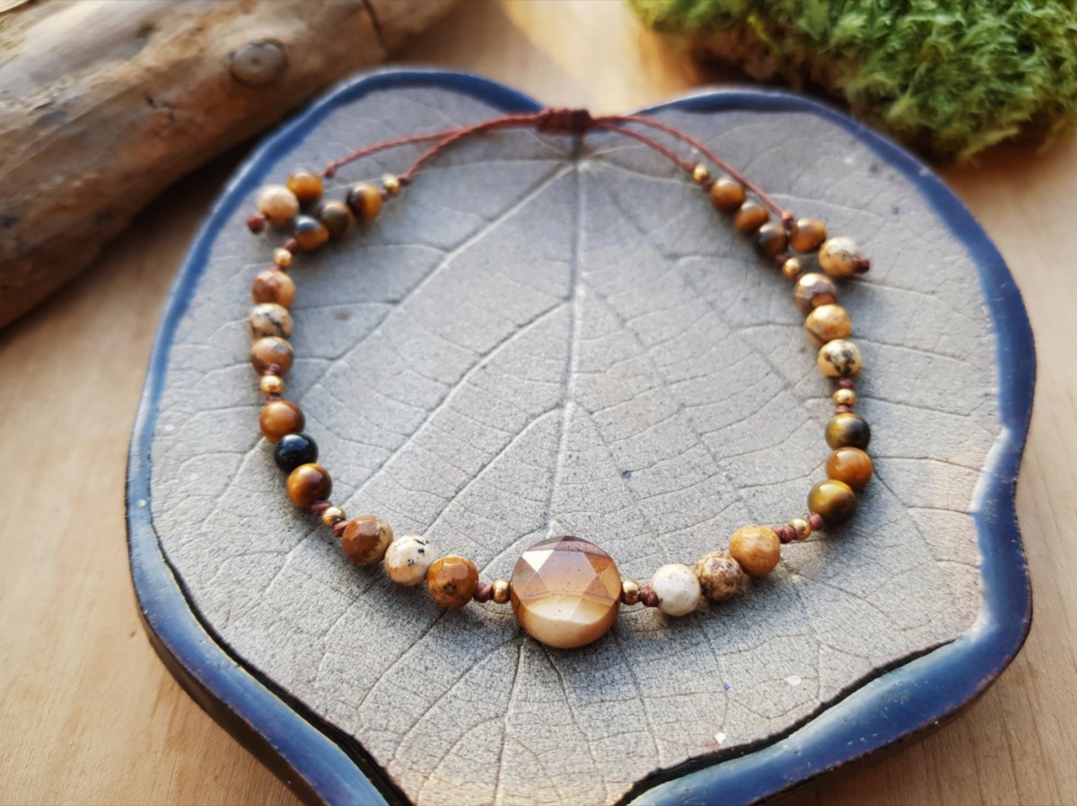 Bransoletka "Spokój i Radość" - Jaspis, Tygrysie oko