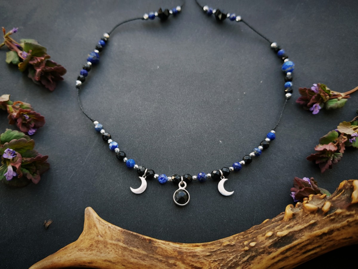 Naszyjnik "Bogini Magii" - Onyks, Lapis lazuli - obrazek 5