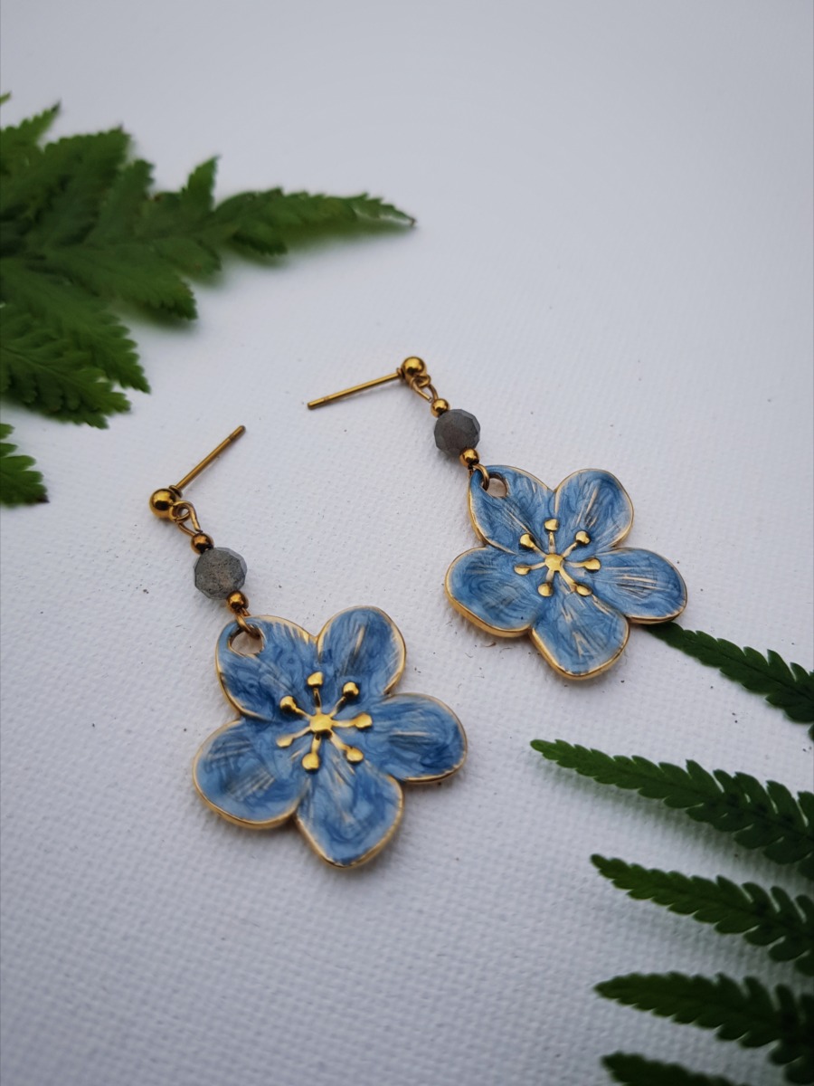 Kolczyki "Kwiaty Świadomości" - Labradoryt - obrazek 4